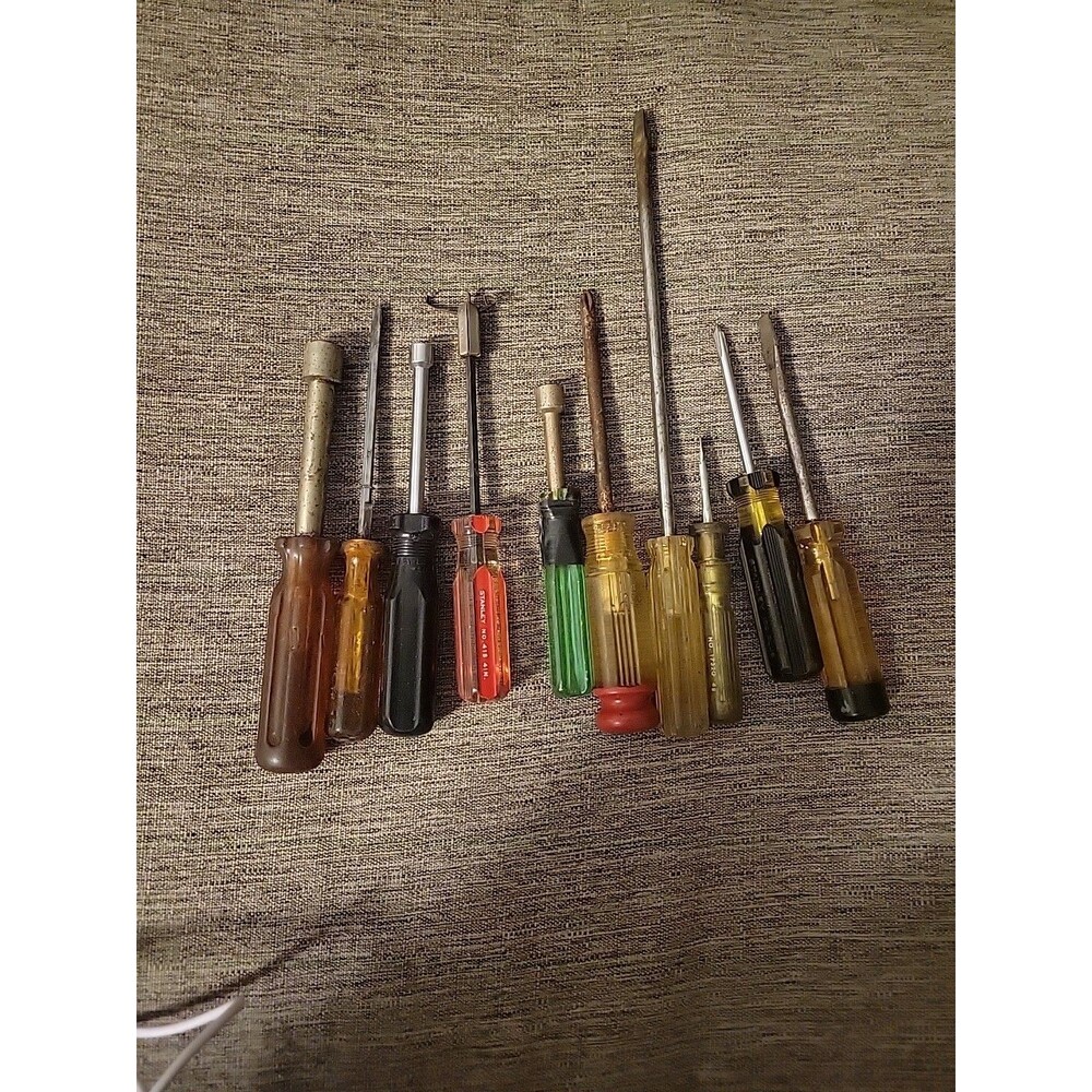 Lot Of 10 Vtg Screwdriver Nut Driver Lot Stanley Fuller Quick-Wedge USA